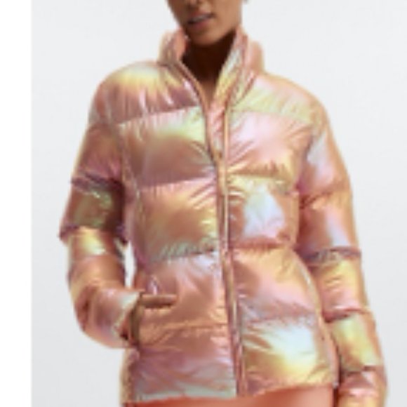 Fabletics Palmer Shine Puffer Jacket; Iridescent Copper/Birchwood; Size XS, NWT - Picture 8 of 8